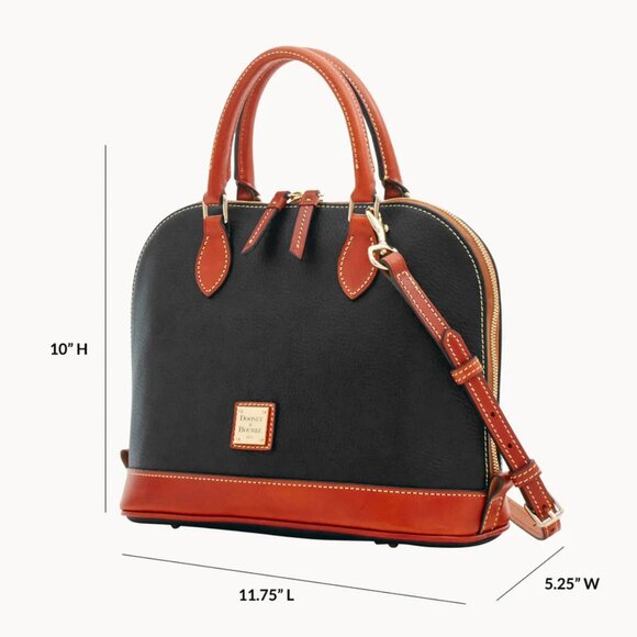 Dooney and Bourke Pebble Grain Zip Satchel in Bone - EUC - Picture 5 of 13